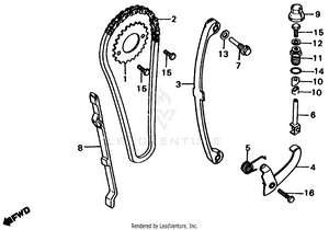 Cam Chain + Tensioner Schematic