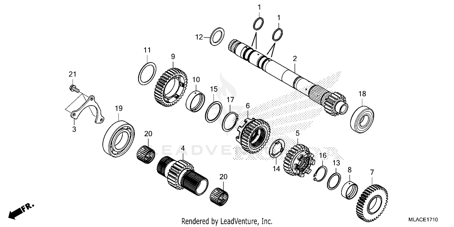 TRANSMISSION (MAINSHAFT) (CMX1100D/D2/D3)