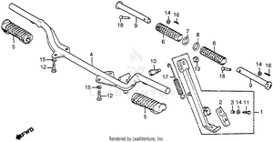 Side Stand + Footpegs Schematic