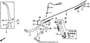Kick Starter Arm + Shift Pedals + Brake Pedals Schematic