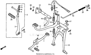Main Stand + Brake Pedal Schematic
