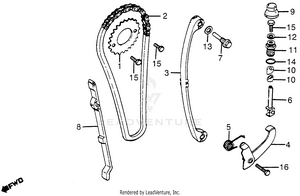 Cam Chain + Tensioner Schematic
