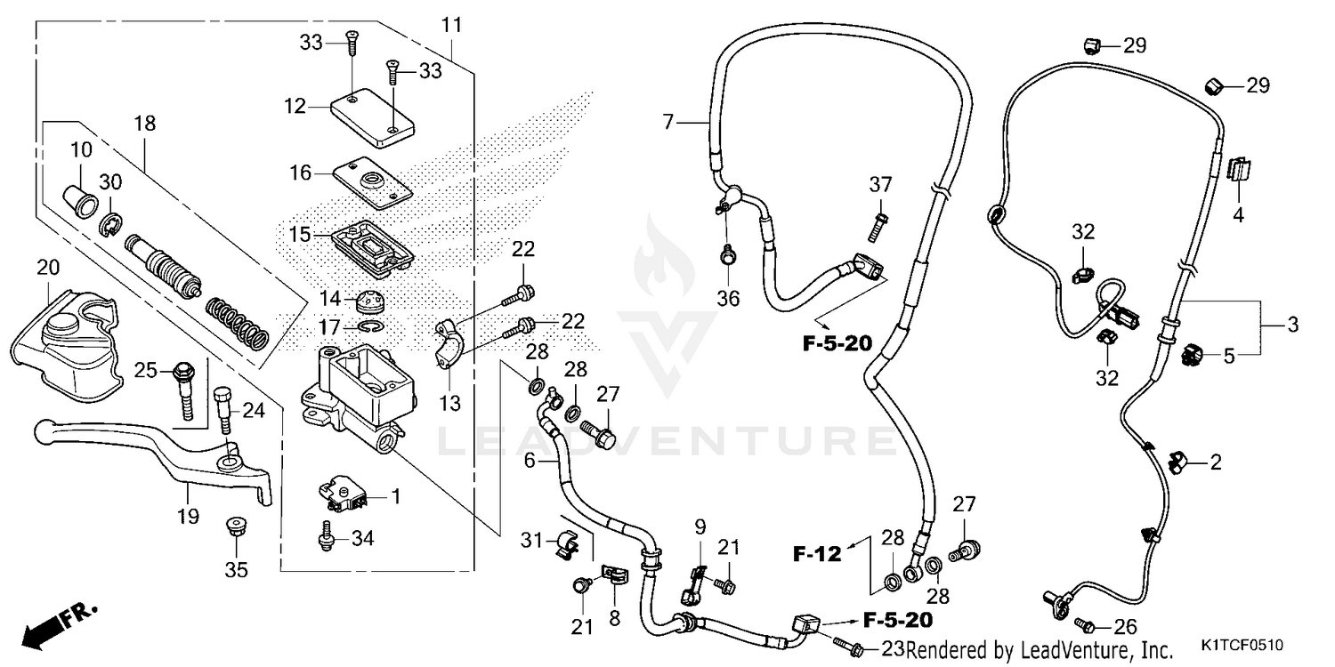 FRONT BRAKE MASTER       CYLINDER                 (CRF300LA/LDA/LRA)