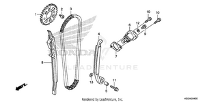 Cam Chain + Tensioner Schematic