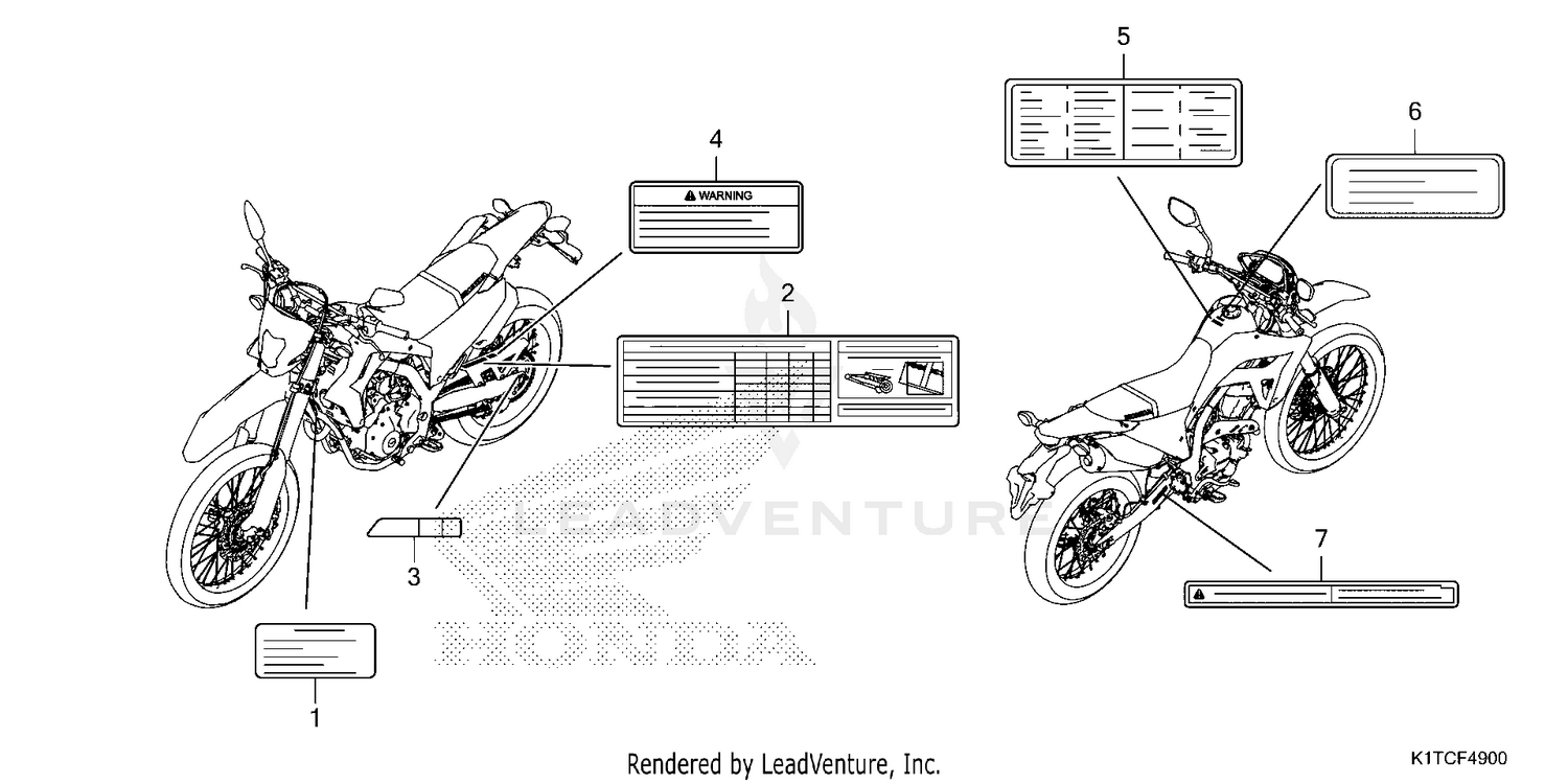 CAUTION LABELS           (CRF300L/LA/LDA)