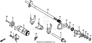 Gearshift Drum + Gearshift Fork Schematic