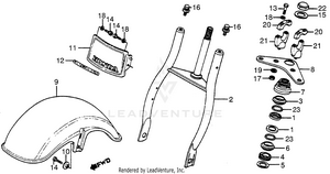 Front Fender + Front Fork 78-82 Schematic