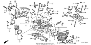Cylinder Head (rr.) Schematic