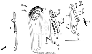 Cam Chain + Tensioner Schematic