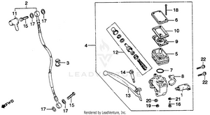 Cb400tiifront Brake + Master Cylinder Schematic