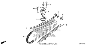 Cam Chain + Tensioner Schematic