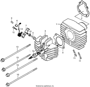Cylinder + Cylinder Head Schematic