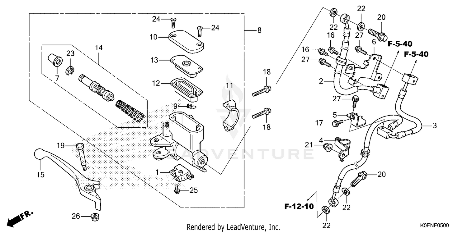 FRONT BRAKE MASTER       CYLINDER