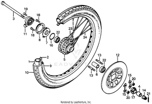 Front Wheel + Front Brake Disk 76,78 Schematic