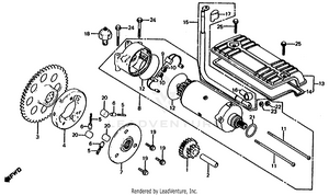 Starter Motor + Starter Clutch Schematic