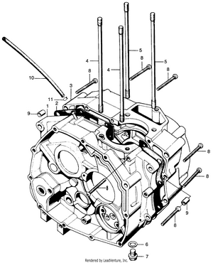 Right & Left Crankcase Schematic