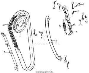 Cam Chain + Tensioner Schematic