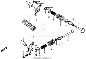 Camshaft + Valve Schematic