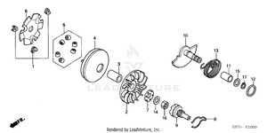 Drive Face + Kick Starter Spindle Schematic