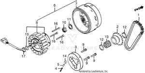 Alternator + Starter Clutch Schematic