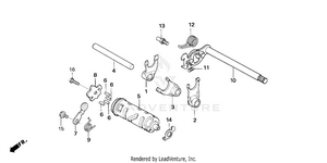 Gearshift Fork + Drum Schematic