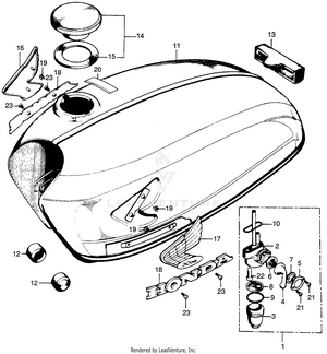 Cb100 Fuel Tank + Fuel Valve K2 Schematic