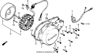 Left Crankcase Cover + Alternator Schematic