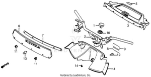 Handlebar + Handlebar Cover + Windscreen Schematic