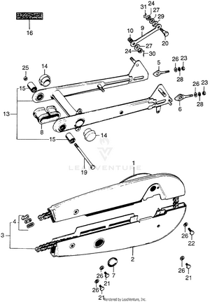 Swingarm + Chain Case Schematic