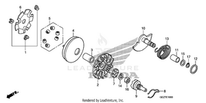 Drive Face + Kick Starter Spindle Schematic