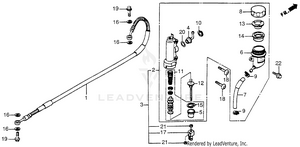 Rear Brake Master Cylinder 87-89 Schematic
