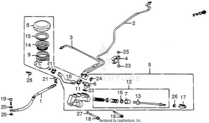 1200i/a Rr Brake Master Cyl. 84-85 Schematic