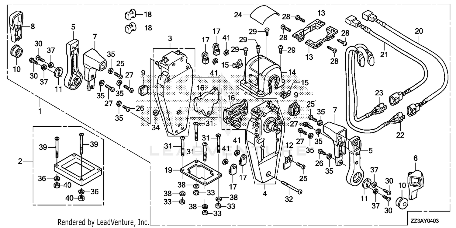 REMOTE CONTROL BOX (TOP  MOUNT DUAL TYPE) (L.)
