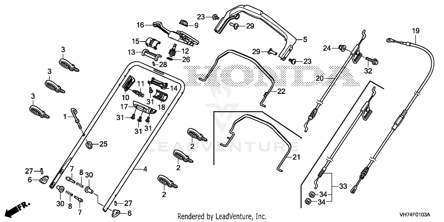 Honda Power Equipment Hrx217k5 Vkaa Lawn Mower Usa Vin Maga Handlebar 4