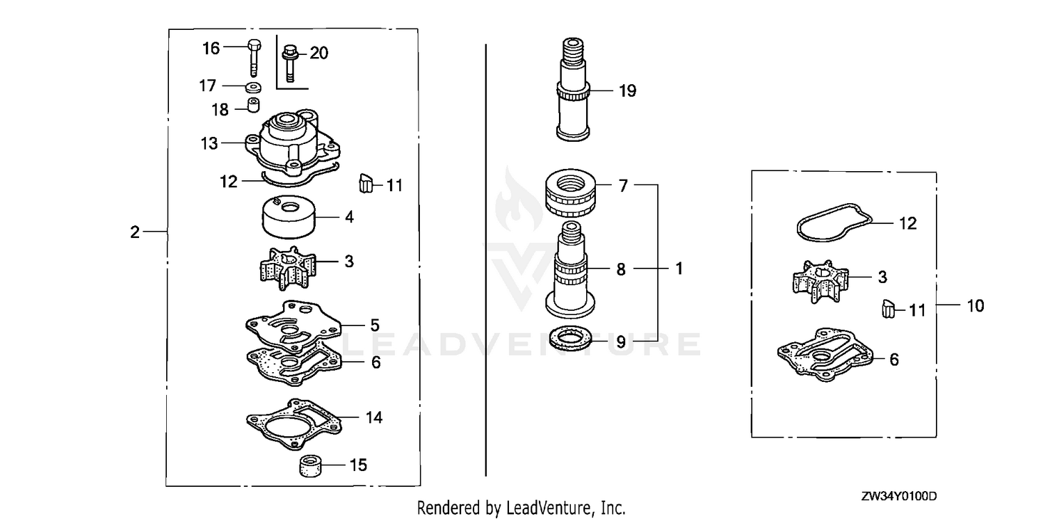 IMPELLER PUMP KIT@WATER  HOSE JOINT