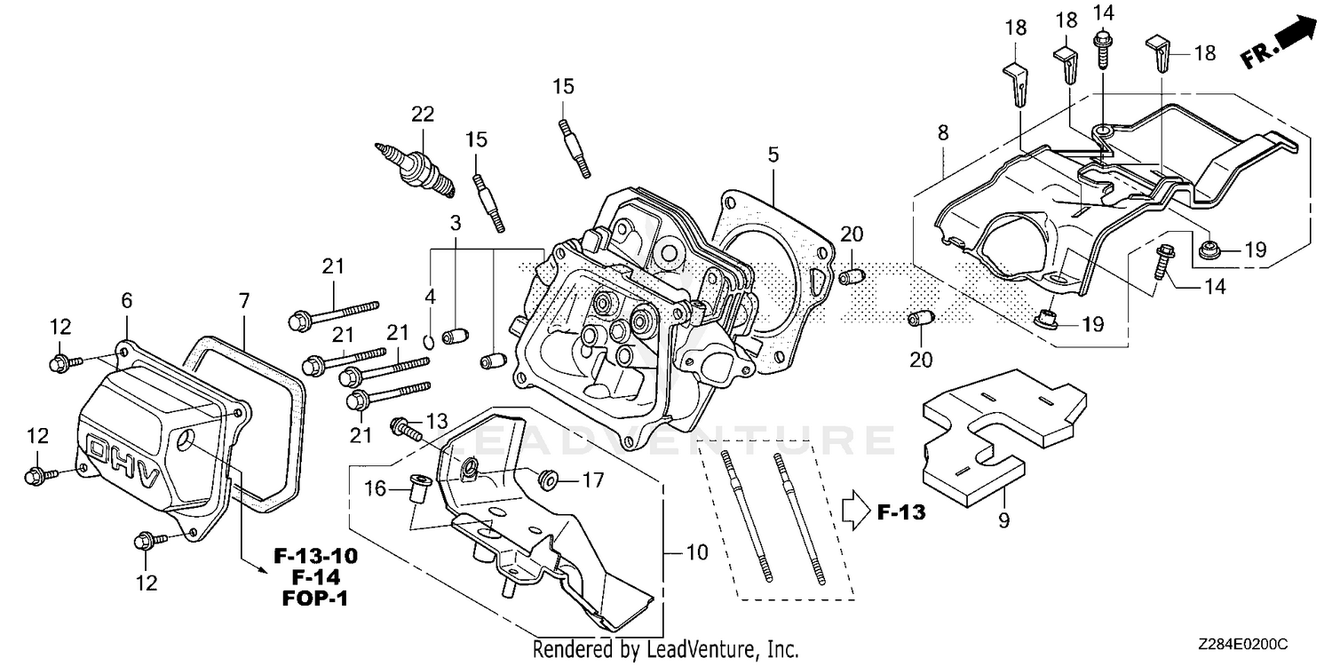 Honda Power Equipment EU3000IK1 A GENERATOR, JPN, VIN# EAVJ-1100001 TO  EAVJ-9999999 CYLINDER HEAD, image size:1500x750