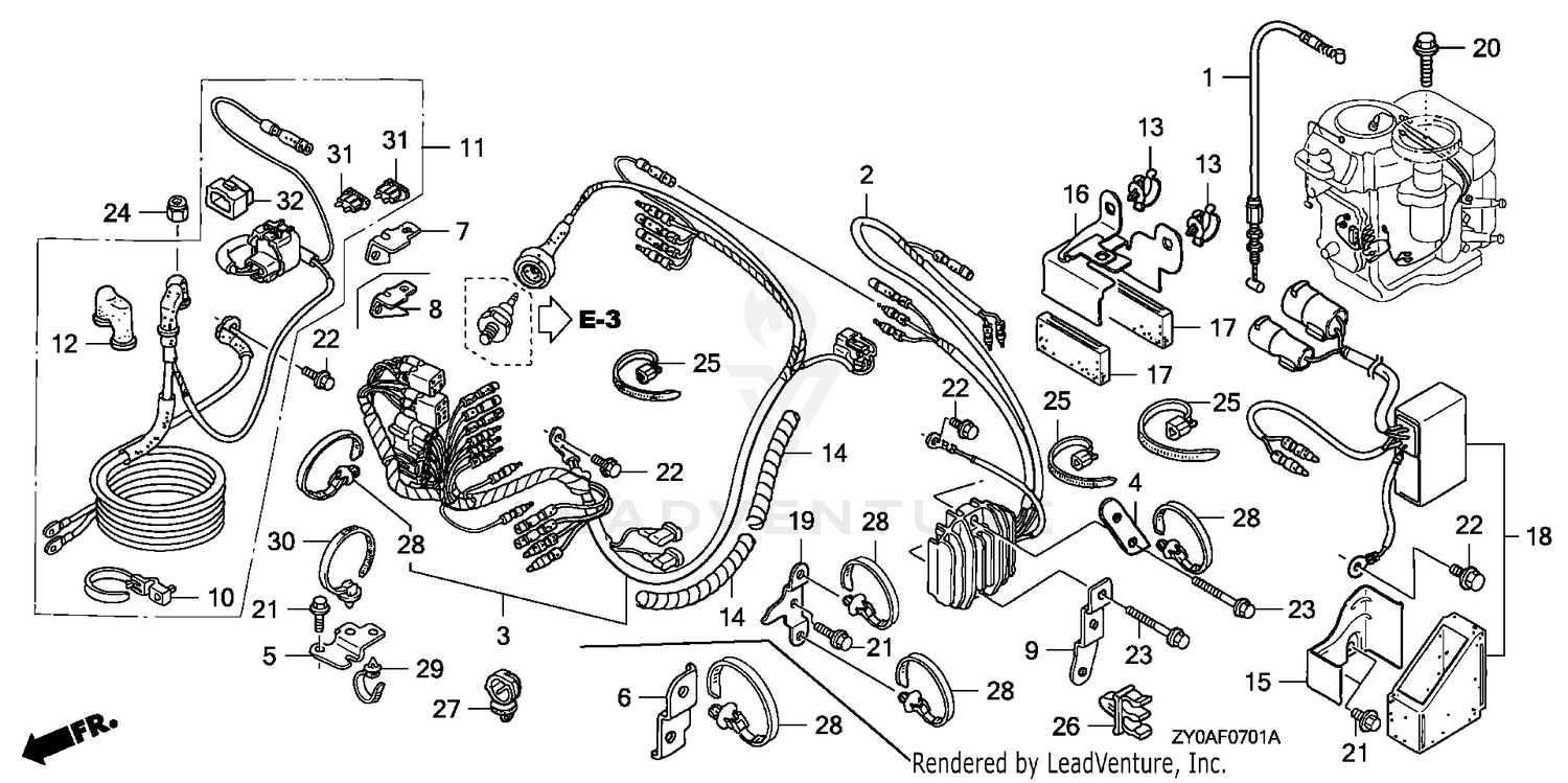 WIRE HARNESS@REGULATOR   @STARTER CABLE (2)