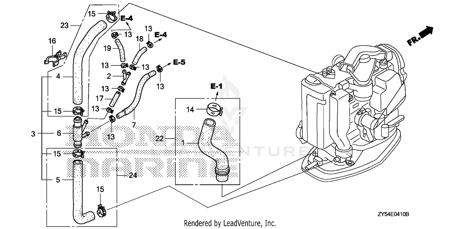 WATER HOSE@THERMOSTAT