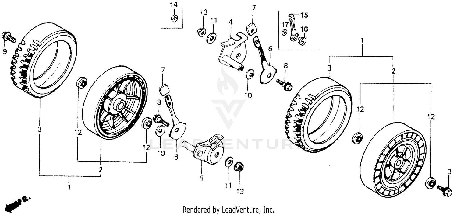 Honda hr214 best sale rear wheels