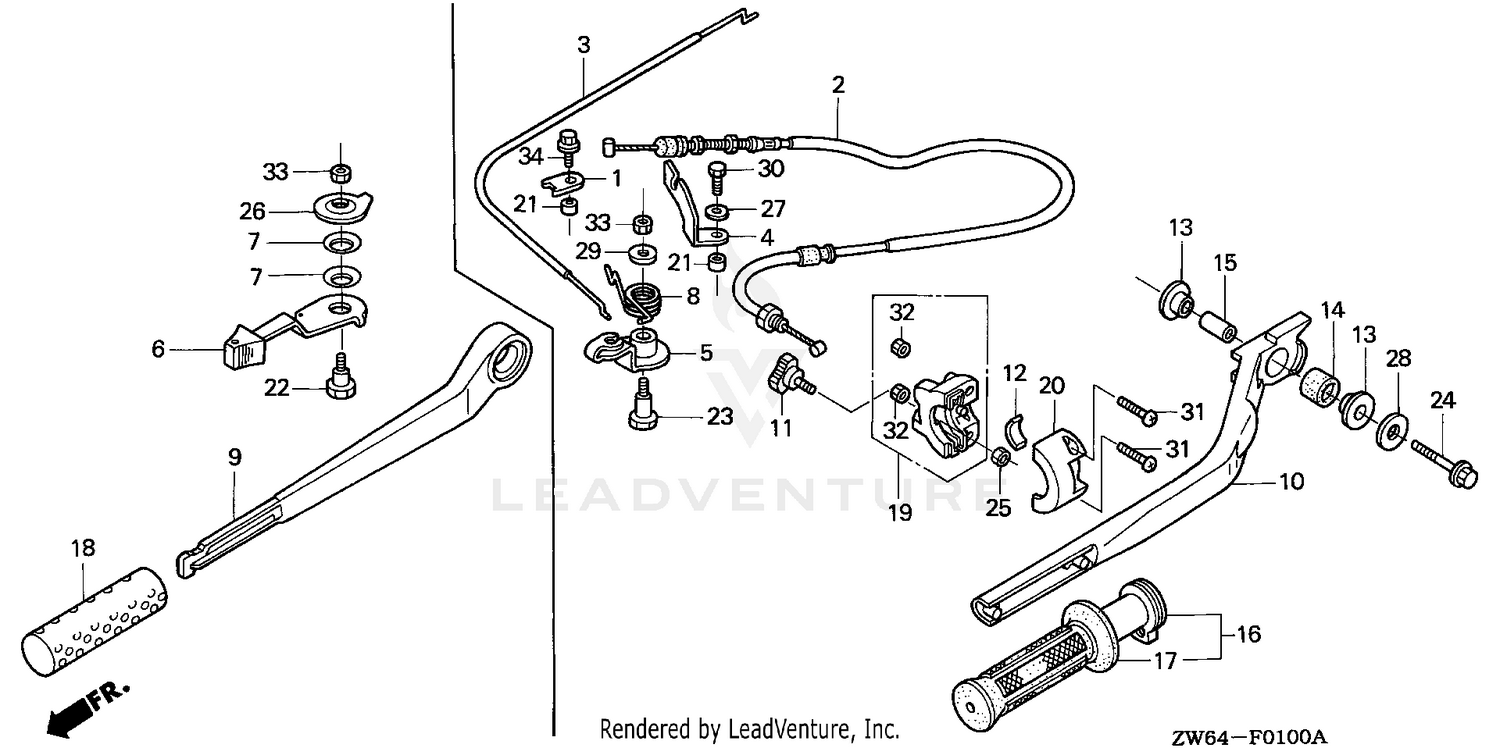 HANDLEBAR@THROTTLE CABLE