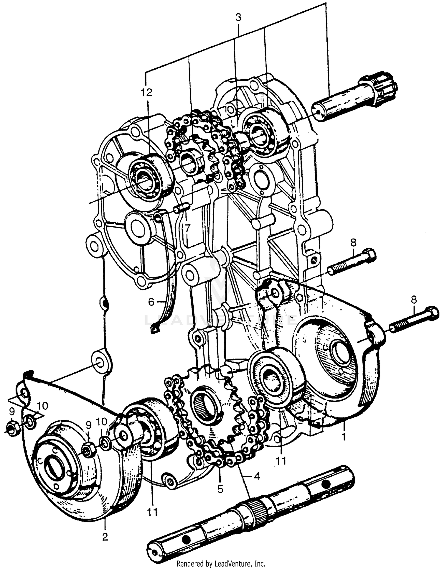 Honda Engines F28 A JPN, VIN# 715-150005 TO WHEEL SHAFT