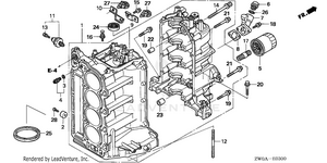 Honda Engines BF90A6 XRTA MARINE ENGINE, JPN, VIN# BBBL-4800001 TO 