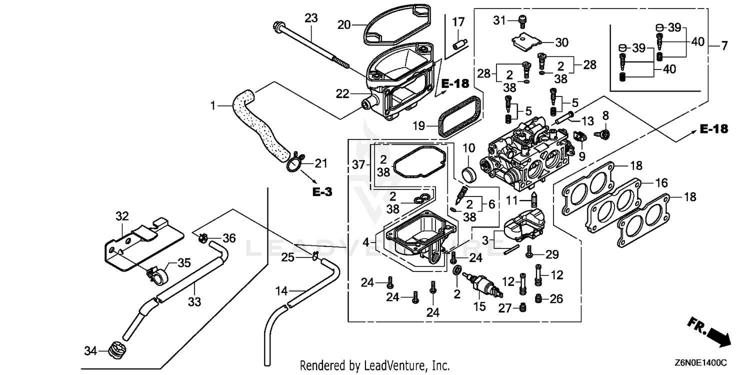 Carburetor For Honda GX610 18 HP GX620 20HP V Twin 16100-ZJ0
