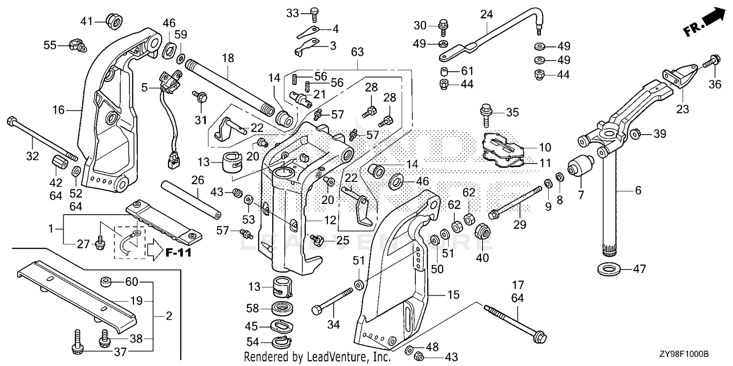 Honda Power Equipment BF100AK1 LRTA MARINE ENGINE, JPN, VIN# BBMJ