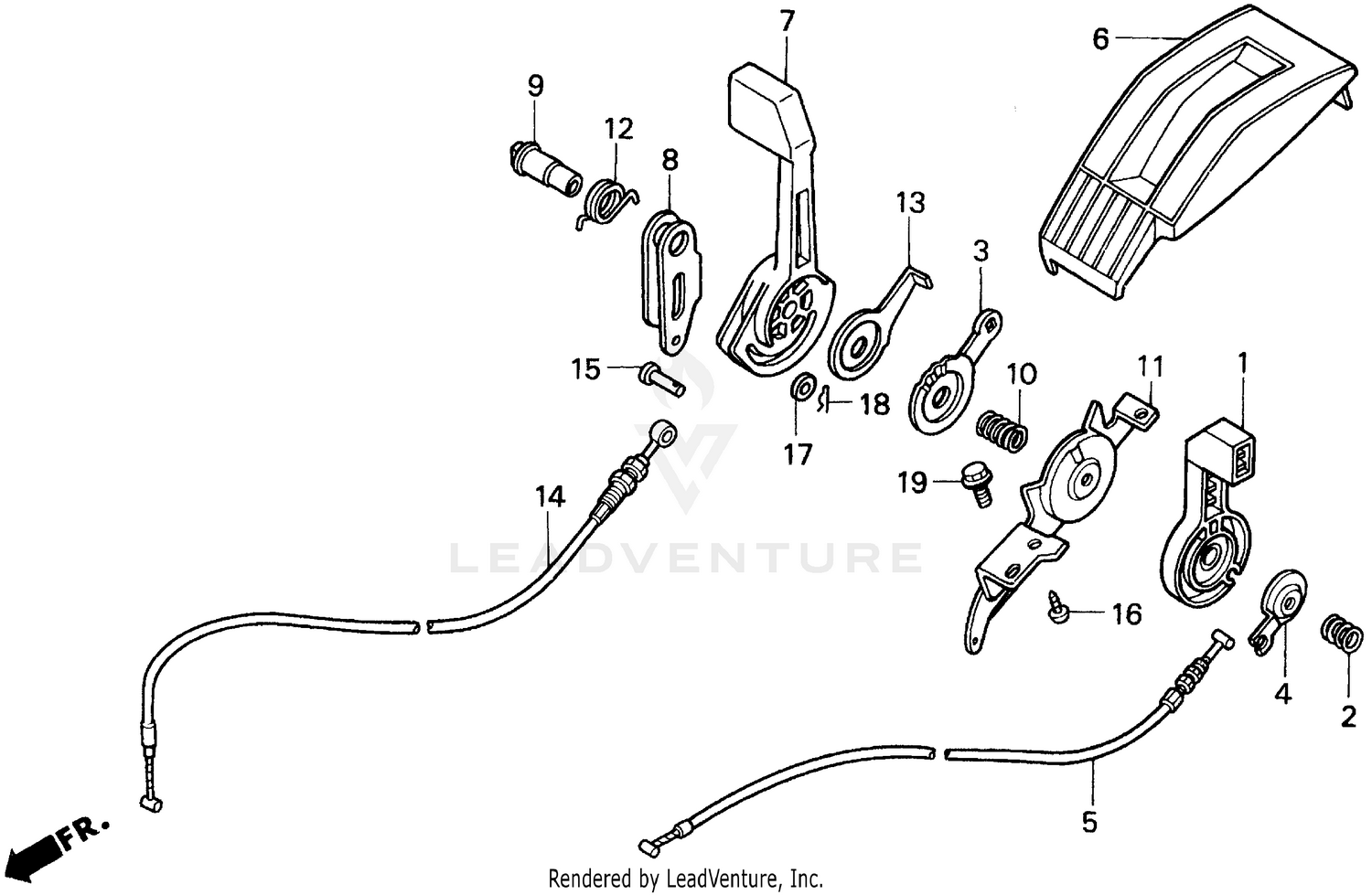 Honda Power Equipment HR215 HXA LAWN MOWER USA VIN MZAM 6000001 TO MZAM 6200000 THROTTLE LEVER