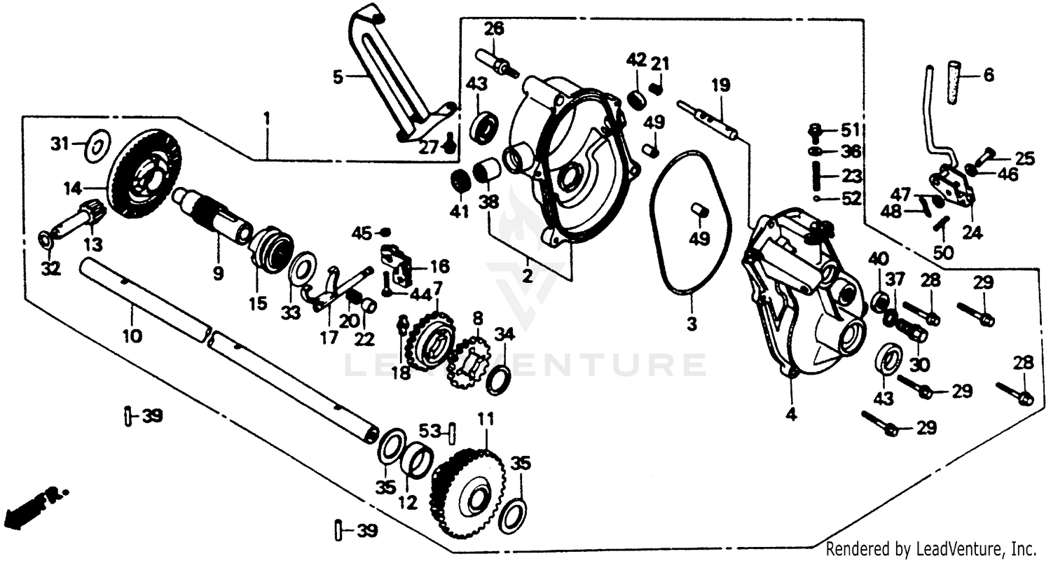 Honda Engines HR216 SXA LAWN MOWER USA VIN MACR 6000001 TO MACR 9999999 TRANSMISSION