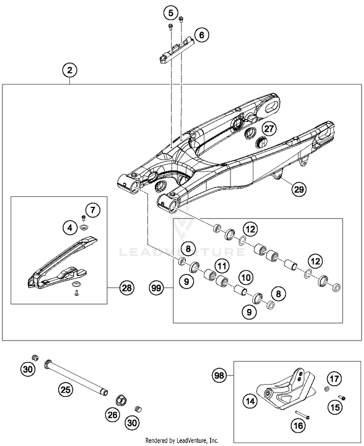 Swing Arm FC 250 CHASSIS - 2015 Schematic