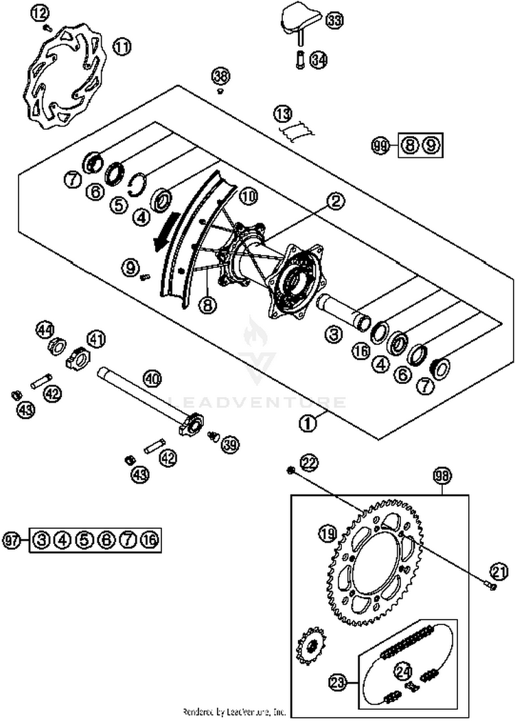 Rear Wheel FC 450 CHASSIS - 2014 Schematic