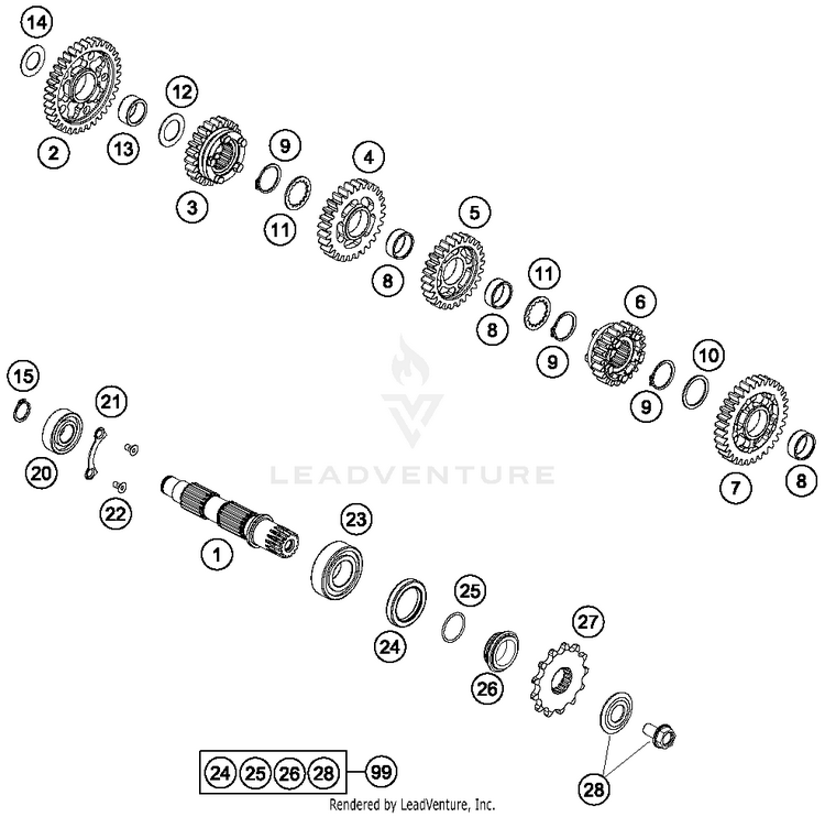 Transmission Ii - Countershaft FE 501S ENGINE - 2016 Schematic