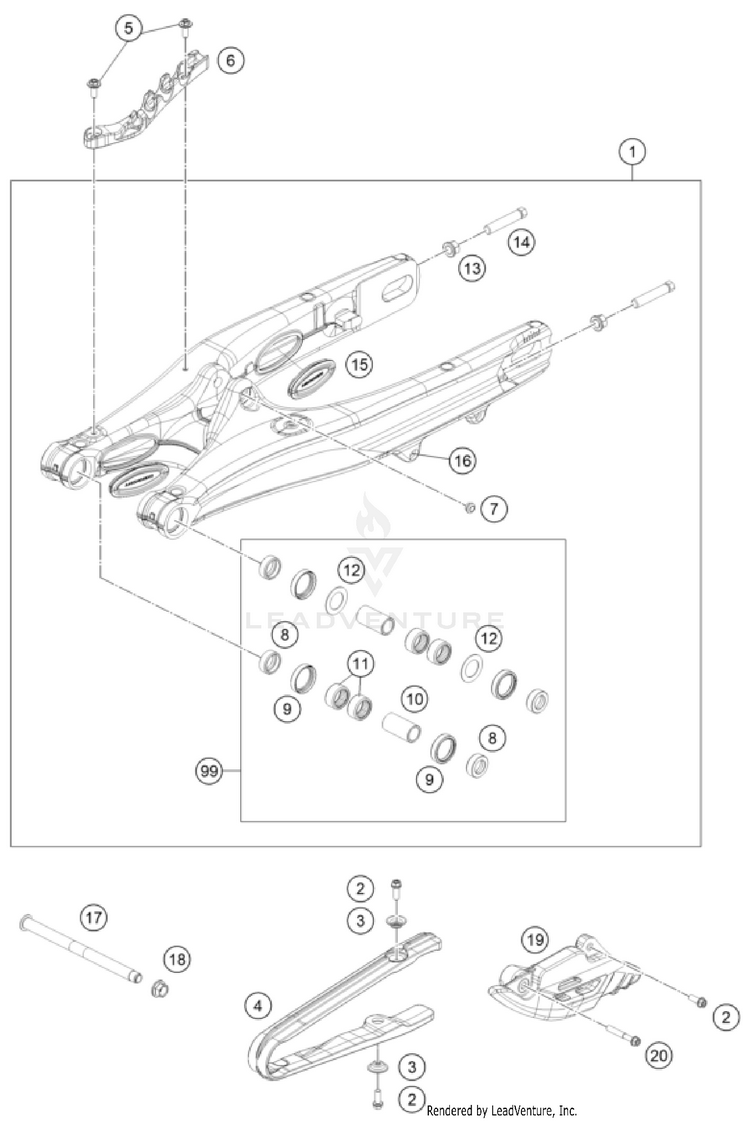 Swing Arm TC 85 19/16 CHASSIS - 2026 Schematic